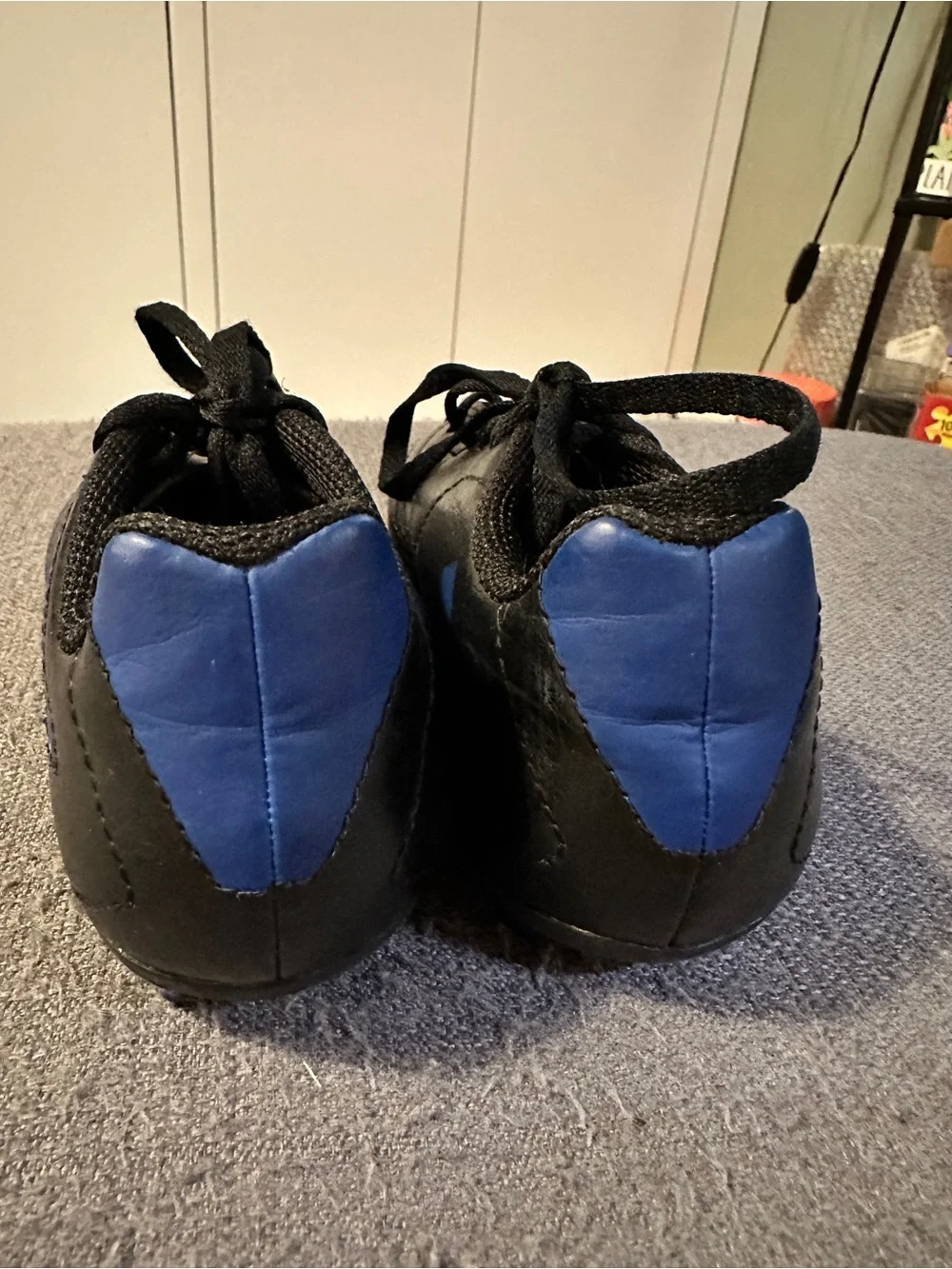 adidas Kids Black and Blue Soccer Sneakers